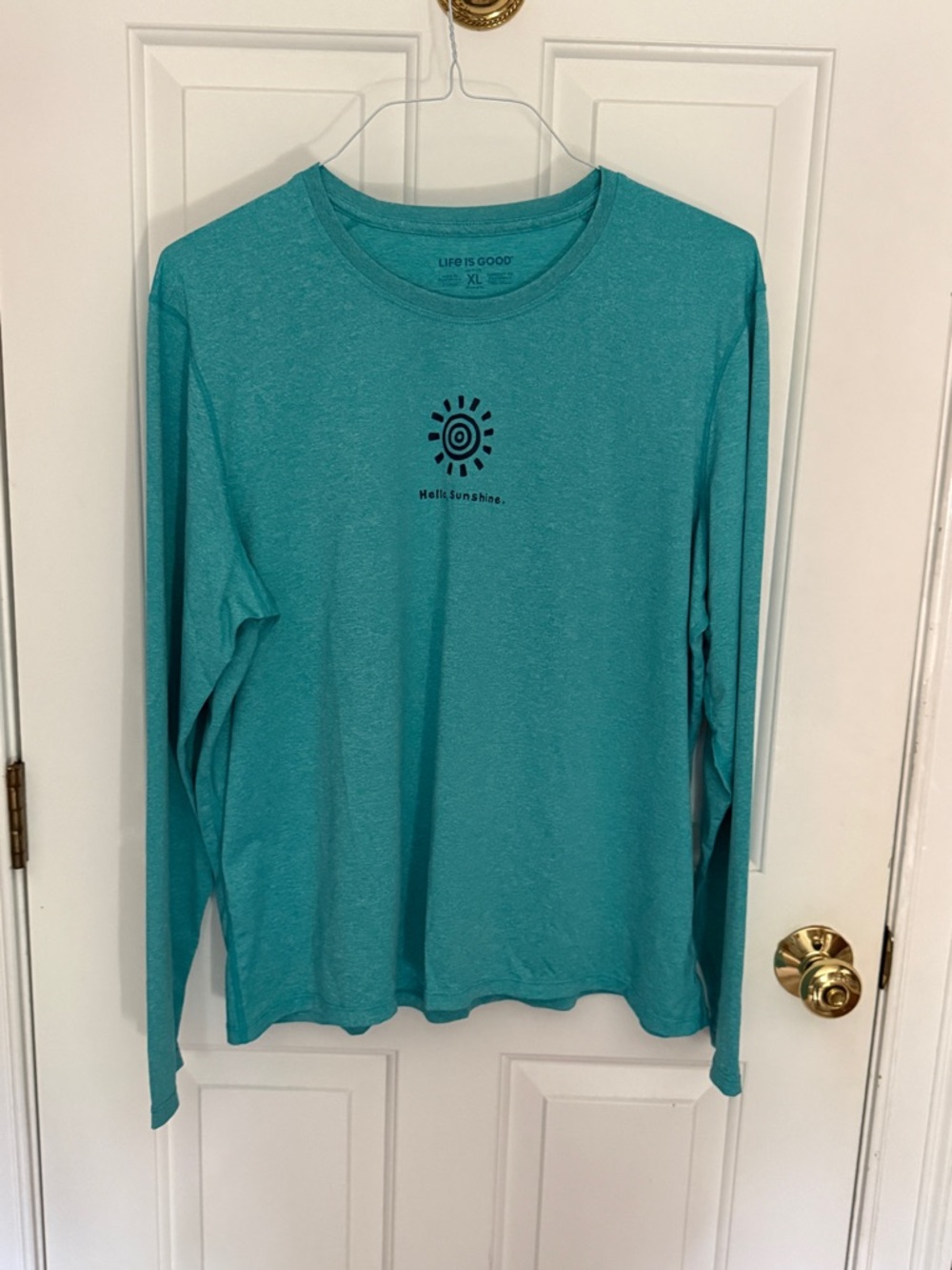 Life Is Good Women's Teal Long-Sleeve Sun Graphic Tee